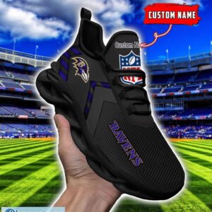 NFL Baltimore Ravens Ultra Sneakers Personalized Name For Fans Max Soul Shoes Product Photo 1