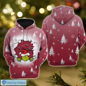 Arkansas Razorbacks Grinch 3D T-Shirt Hoodie Sweatshirt Gift For Christmas Product Photo 4