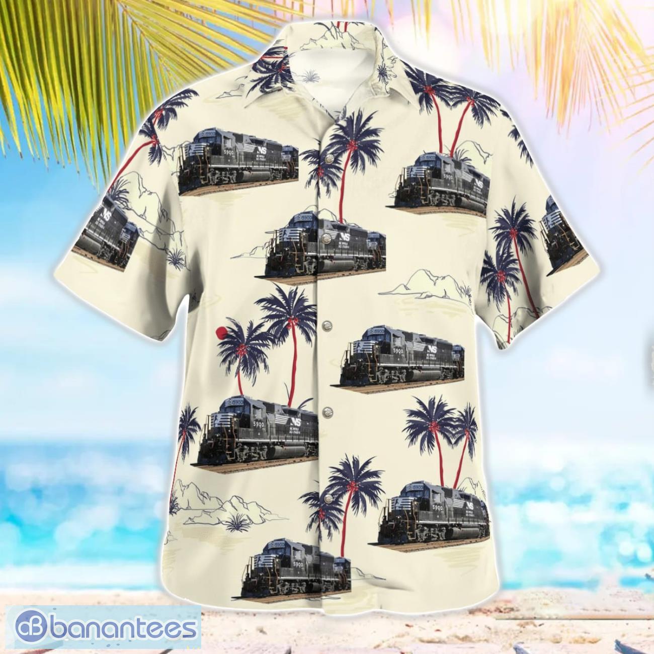 norfolk southern railway emd gp22eco locomotives 5900 aloha hawaiian shirt 1 image Norfolk Southern Railway EMD GP22ECO Locomotives #5900 Aloha Hawaiian Shirt Product Photo 2