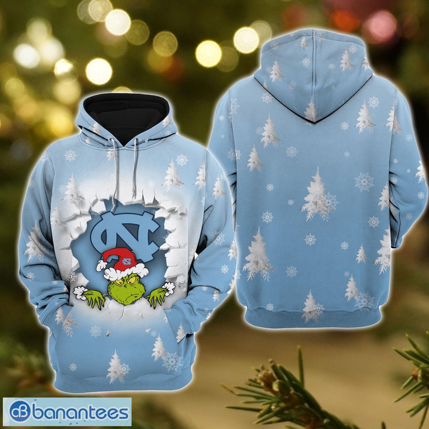 north carolina tar heels grinch 3d t shirt hoodie sweatshirt gift for christmas 3 image North Carolina Tar Heels Grinch 3D T-Shirt Hoodie Sweatshirt Gift For Christmas Product Photo 4