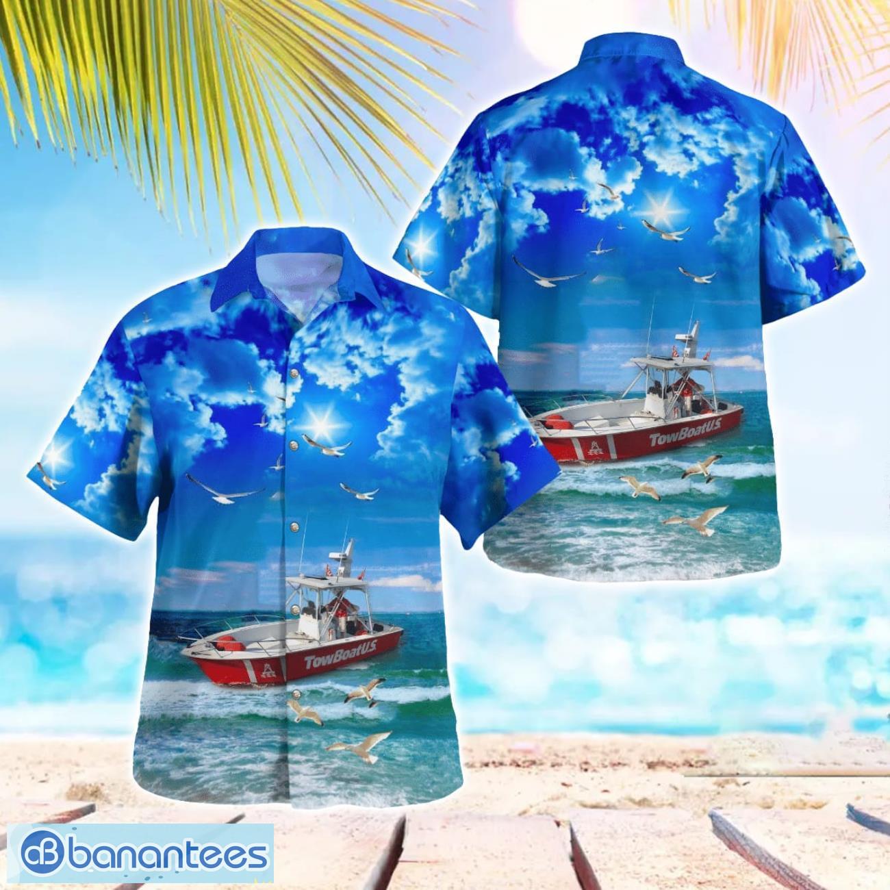 north east maryland boatus towboatus chesapeake city hawaiian shirt summer beach shirt image North East, Maryland, BoatUS, TowBoatUS Chesapeake City Hawaiian Shirt Summer Beach Shirt Product Photo 1