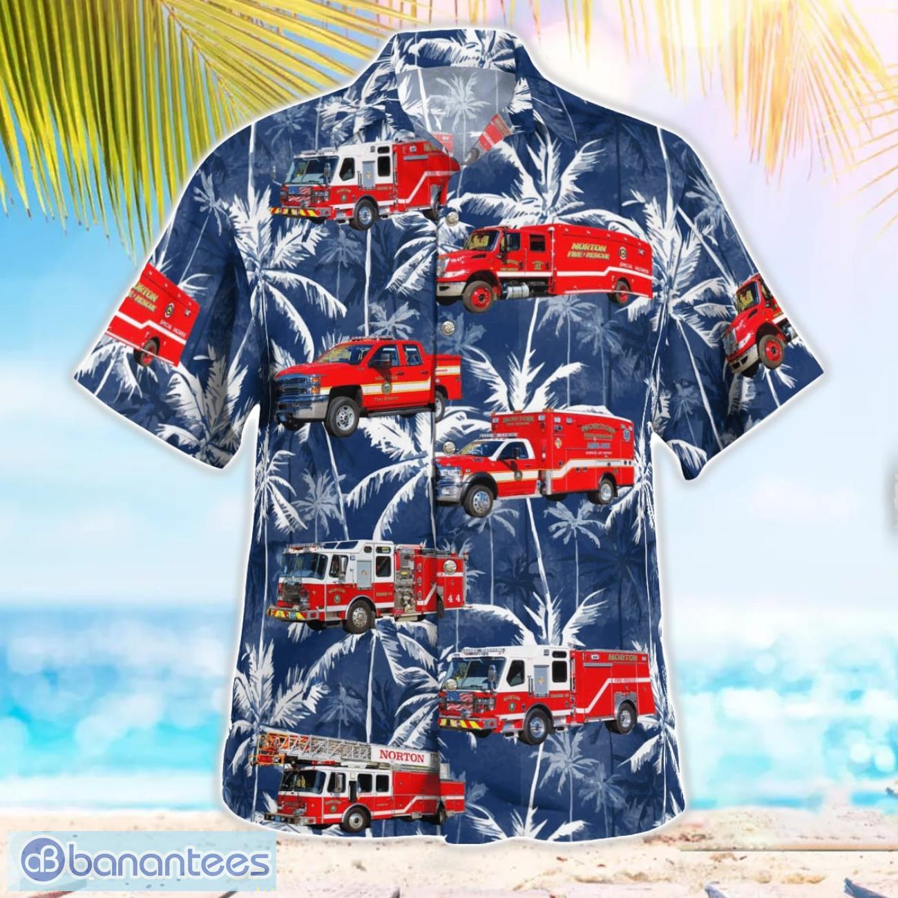 norton massachusetts norton fire department aloha hawaiian shirt 2 image Norton, Massachusetts, Norton Fire Department Aloha Hawaiian Shirt Product Photo 3