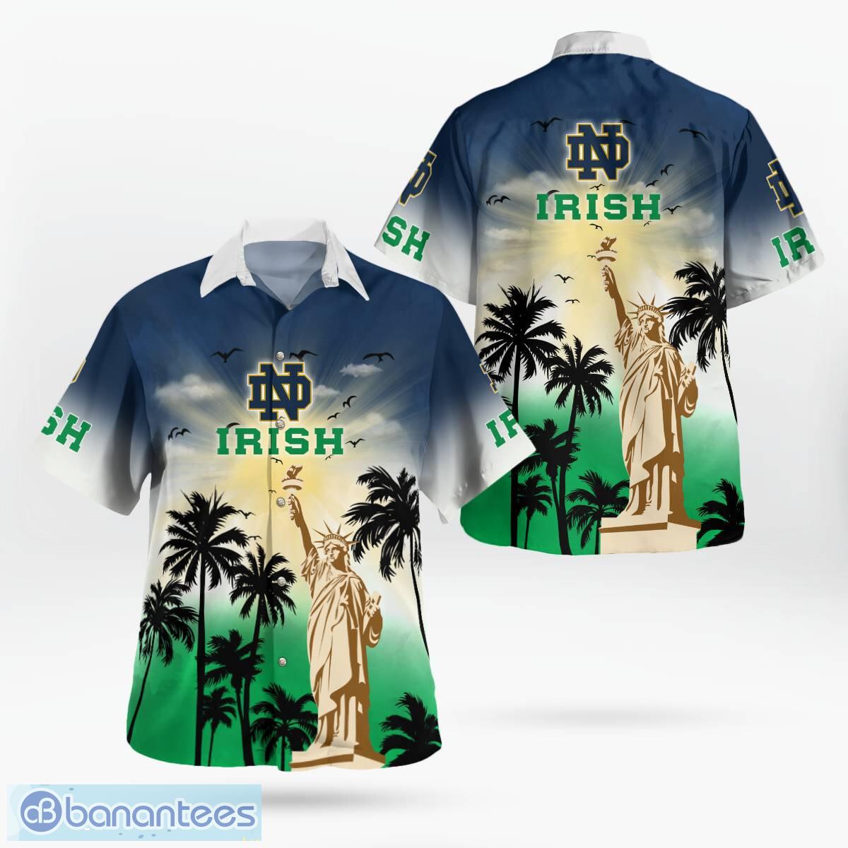 notre dame fighting irish statue of liberty tropical hawaiian shirt for men women image Notre Dame Fighting Irish Statue of Liberty Tropical Hawaiian Shirt For Men Women - Notre Dame Fighting Irish Statue of Liberty Tropical Hawaiian Shirt For Men Women