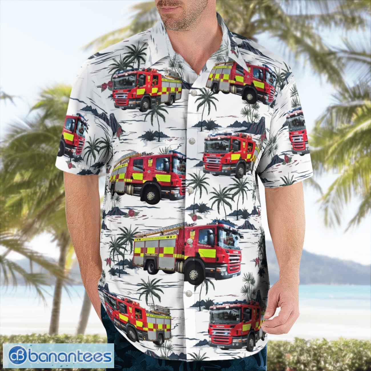 Nottinghamshire Fire and Rescue Service 3D Hawaiian Shirt Nottinghamshire Fire and Rescue Service 3D Hawaiian Shirt Product Photo 3