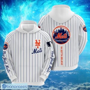 MLB New York Mets Logo Design White Hoodie Full Print Hoodie Product Photo 1