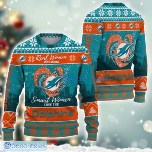 Miami Dolphins Logo Ugly Christmas Sweater For Fans Men And Women Christmas Gift Ideas Product Photo 2