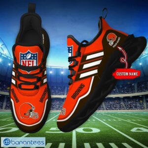 Custom Name NFL Cleveland Browns Sneakers Sport Team Max Soul Shoes For Men Women Product Photo 5