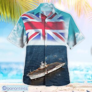 Royal Navy HMS Hermes (R12) Centaur Class Hawaiian Shirt Summer Beach Shirt Product Photo 3