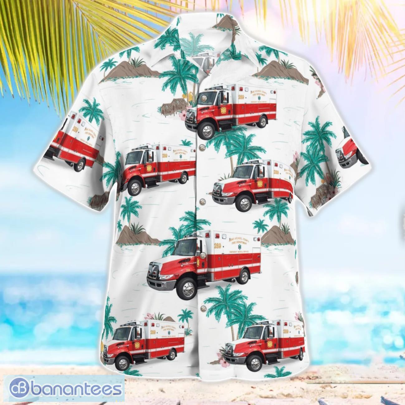 Odenton Volunteer Fire Company Ambulance 289 3D Hawaiian Shirt Odenton Volunteer Fire Company Ambulance 289 3D Hawaiian Shirt Product Photo 3