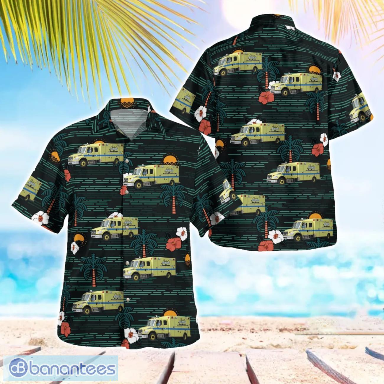 ohio cleveland ems aloha hawaiian shirt image Ohio Cleveland EMS Aloha Hawaiian Shirt Product Photo 1