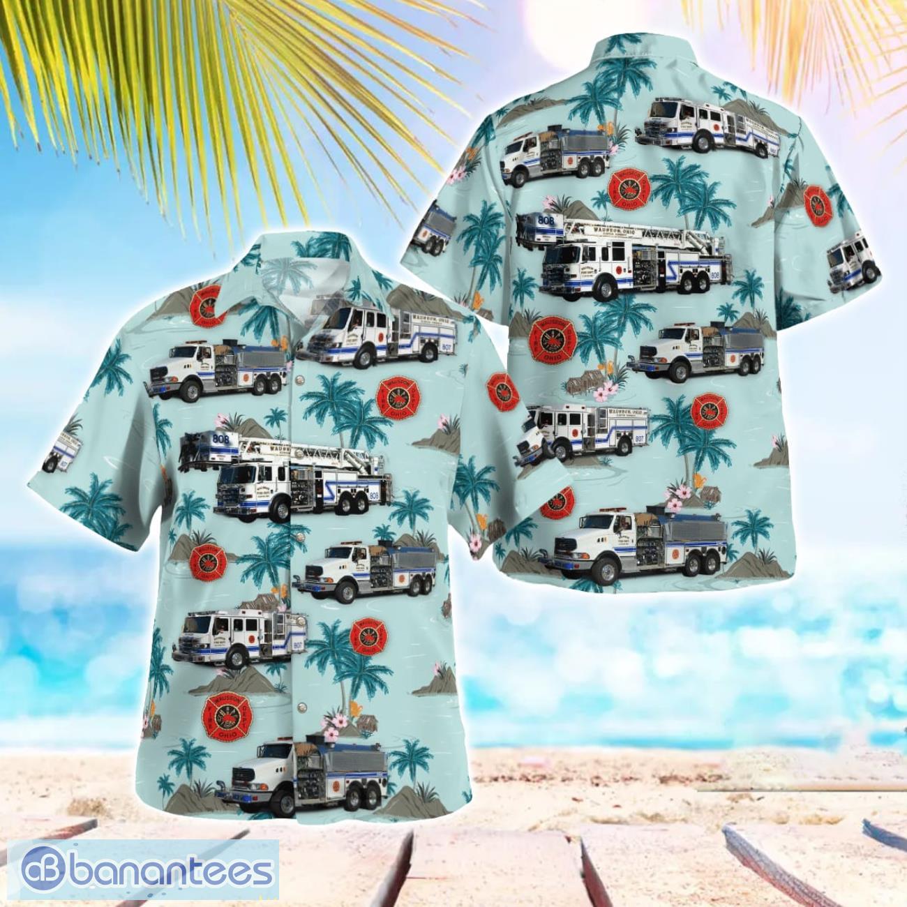 ohio wauseon fire department beach hawaiian shirt summer gift image Ohio, Wauseon Fire Department Beach Hawaiian Shirt Summer Gift Product Photo 1