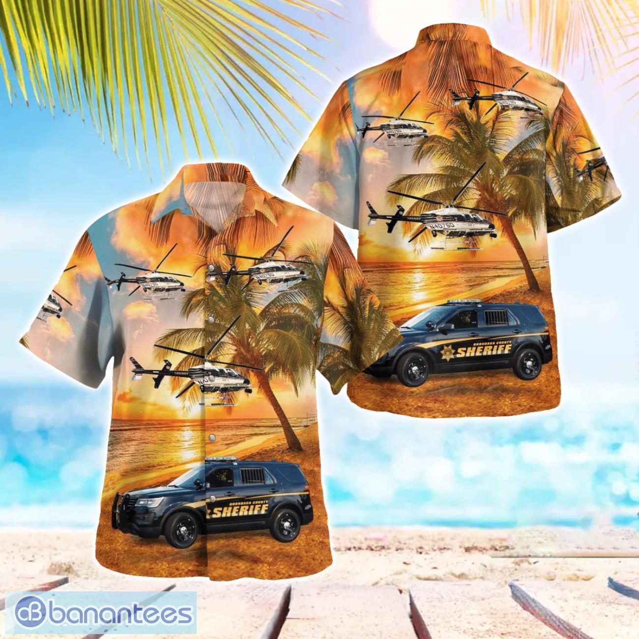 onondaga county sheriff new york 3d hawaiian shirt image Onondaga County Sheriff, New York 3D Hawaiian Shirt Product Photo 1