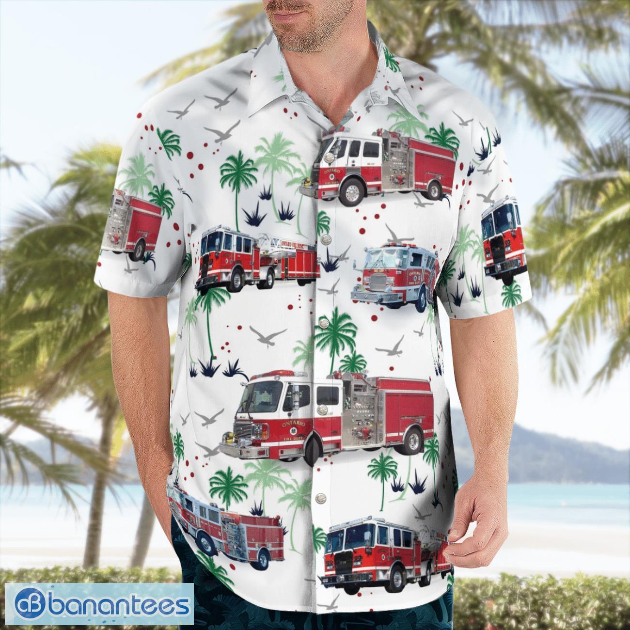 ontario fire department 3d hawaiian shirt 2 image Ontario Fire Department 3D Hawaiian Shirt Product Photo 3