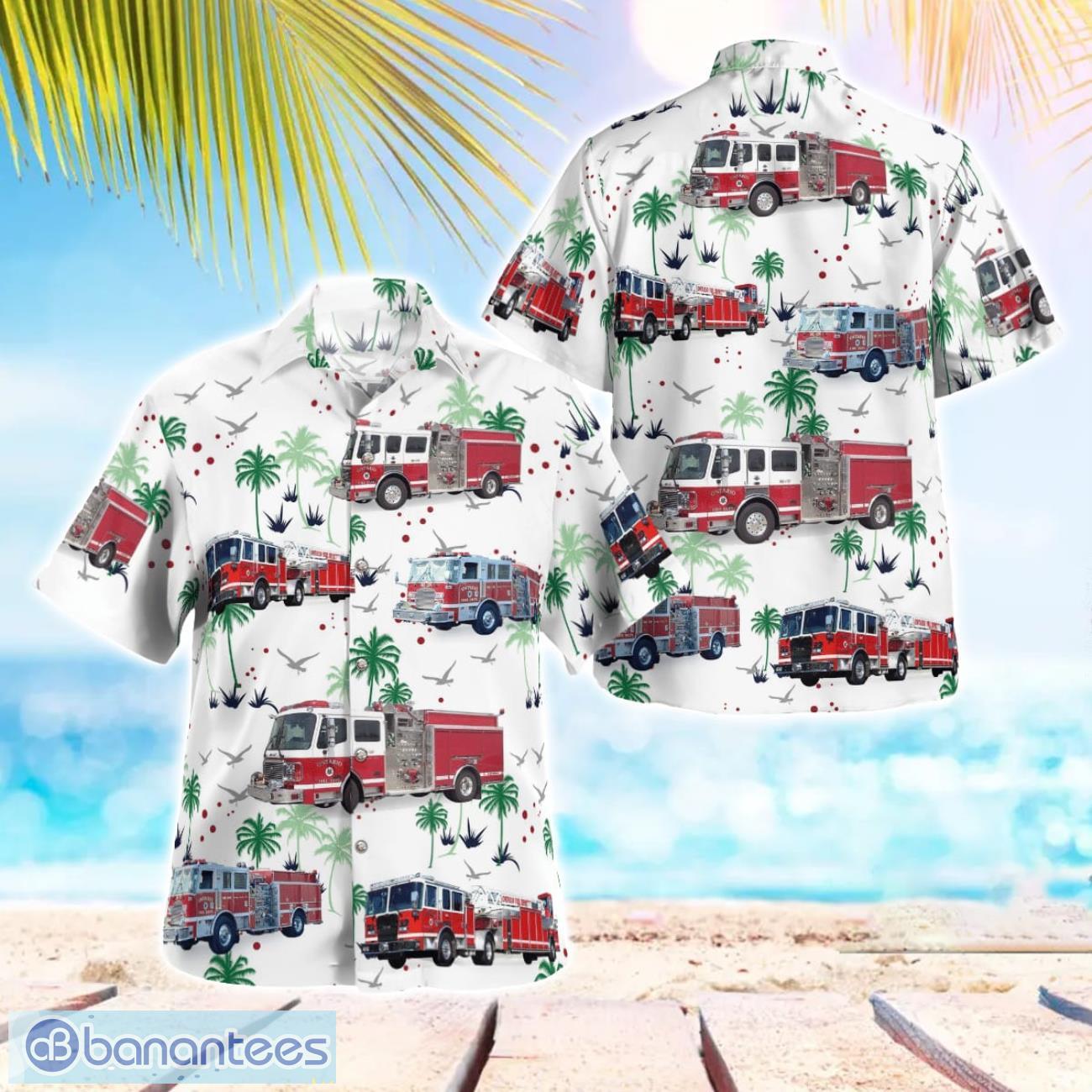 ontario fire department 3d hawaiian shirt image Ontario Fire Department 3D Hawaiian Shirt Product Photo 1