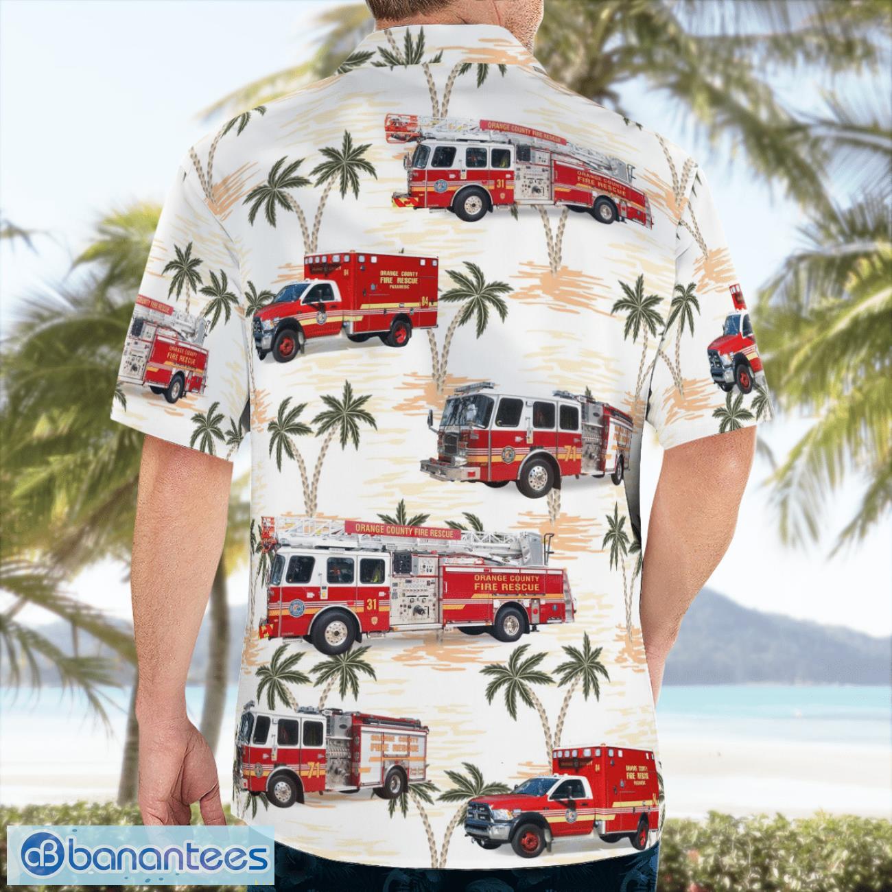 Orange County Fire Rescue Department, Florida 3D Summer Aloha Hawaiian Shirt Orange County Fire Rescue Department, Florida 3D Summer Aloha Hawaiian Shirt Product Photo 2