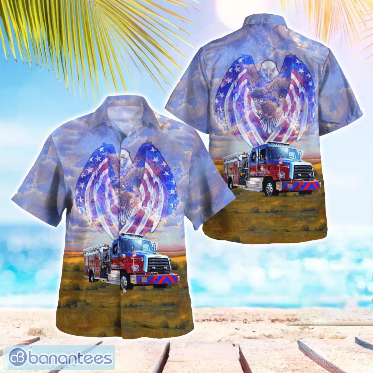 palm coast fire department florida independence day hawaiian shirt beach summer shirt image Palm Coast Fire Department, Florida Independence Day Hawaiian Shirt Beach Summer Shirt Product Photo 1