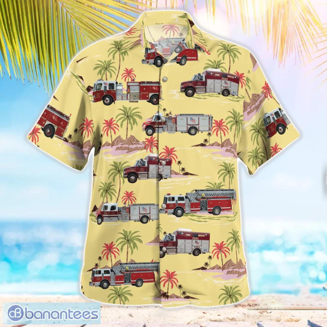 Pana, Illinois, Pana Fire & EMS Aloha Hawaiian Shirt Pana, Illinois, Pana Fire & EMS Aloha Hawaiian Shirt Product Photo 3