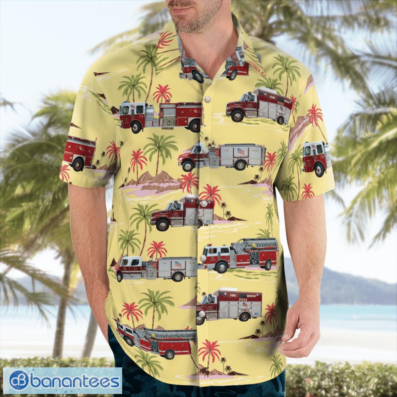 Pana, Illinois, Pana Fire & EMS Aloha Hawaiian Shirt Pana, Illinois, Pana Fire & EMS Aloha Hawaiian Shirt Product Photo 4