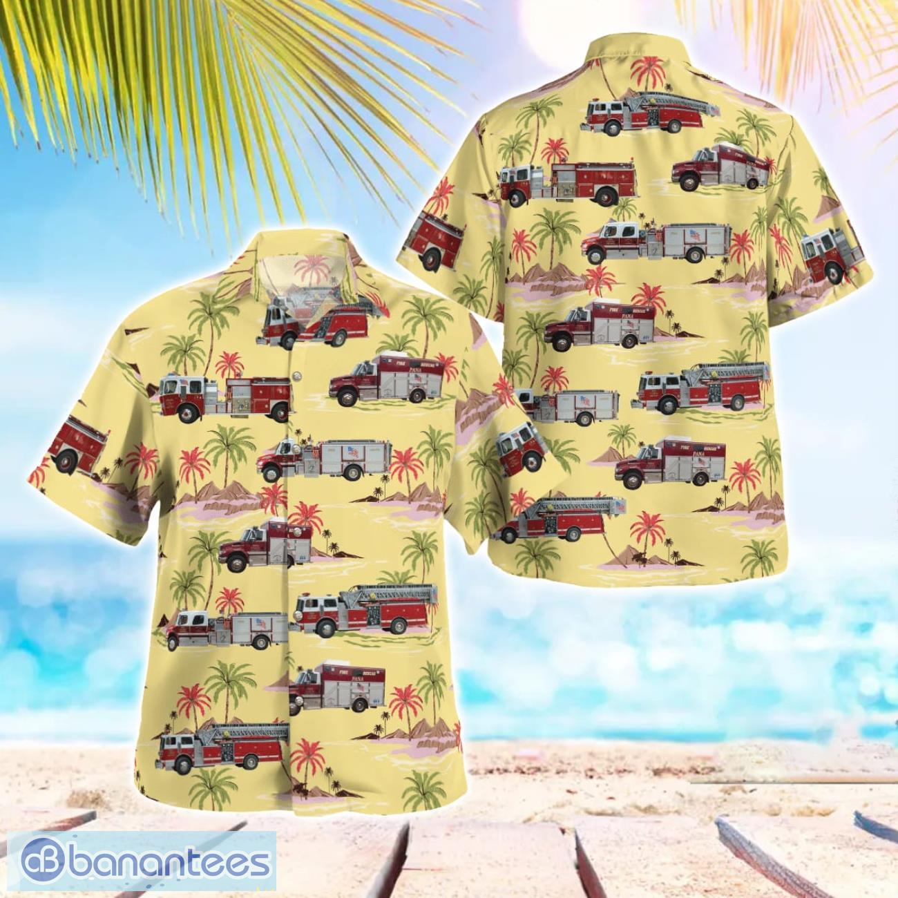 pana illinois pana fire amp ems aloha hawaiian shirt image Pana, Illinois, Pana Fire & EMS Aloha Hawaiian Shirt Product Photo 1