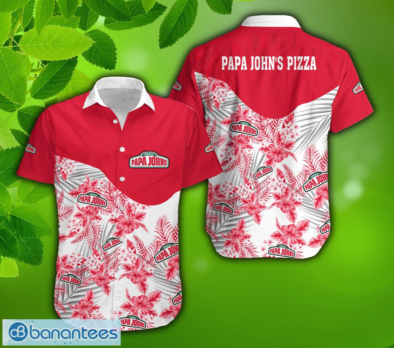 papa johns pizza pattern premium beach hawaiian shirt for summer holidays image Papa John's Pizza Pattern Premium Beach Hawaiian Shirt For Summer Holidays Product Photo