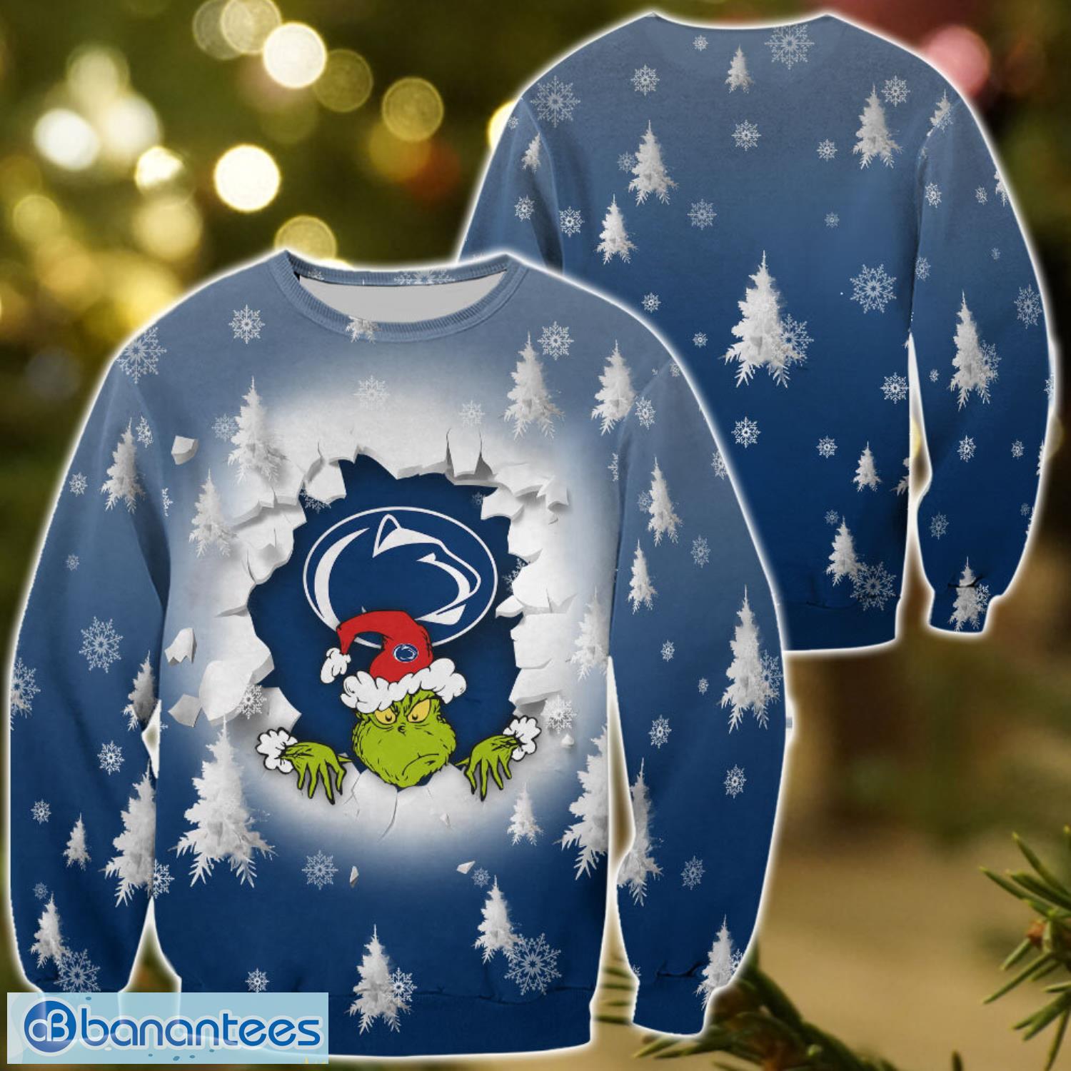 penn state nittany lions grinch 3d t shirt hoodie sweatshirt gift for christmas image Penn State Nittany Lions Grinch 3D T-Shirt Hoodie Sweatshirt Gift For Christmas Product Photo 1
