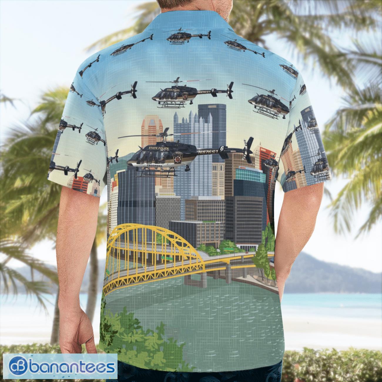 pennsylvania state police bell 407gx hawaiian shirt summer beach shirt 1 image Pennsylvania State Police Bell 407GX Hawaiian Shirt Summer Beach Shirt Product Photo 2