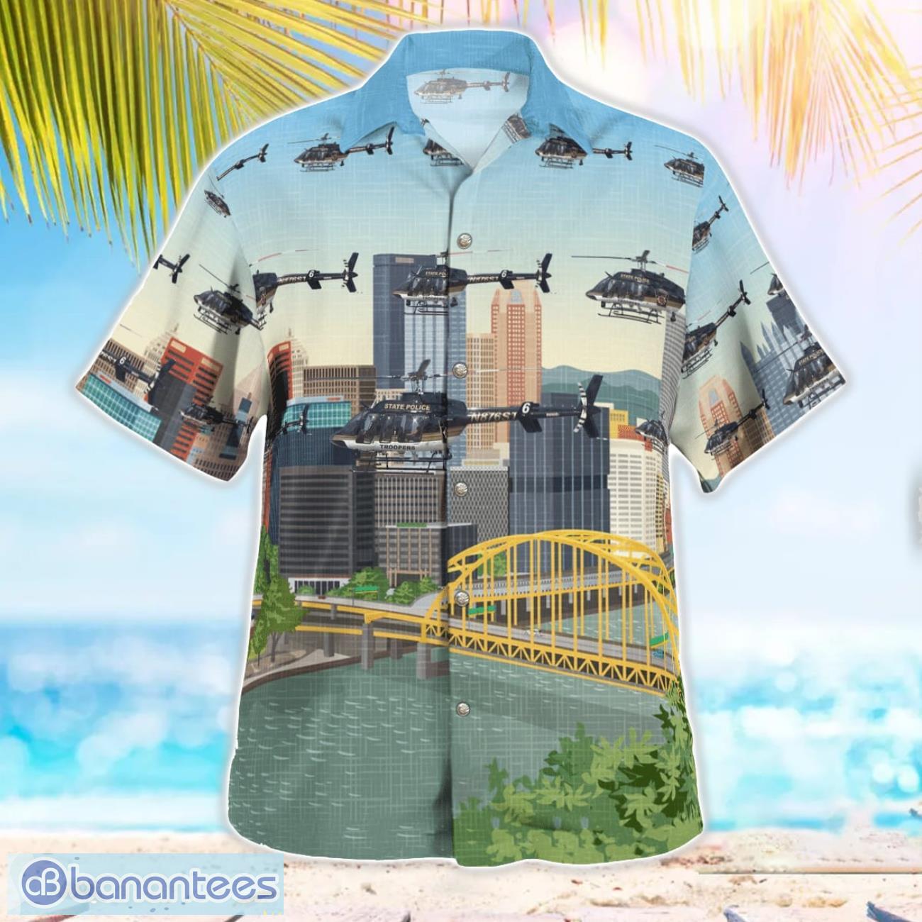 Pennsylvania State Police Bell 407GX Hawaiian Shirt Summer Beach Shirt Pennsylvania State Police Bell 407GX Hawaiian Shirt Summer Beach Shirt Product Photo 4
