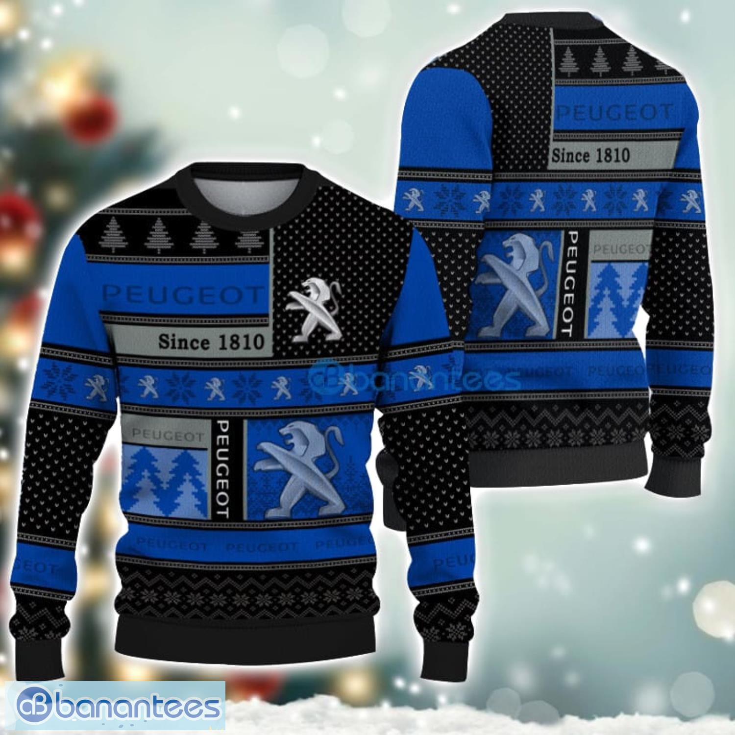 peugeot logo ugly christmas sweater for fans men and women christmas gift ideas image Peugeot Logo Ugly Christmas Sweater For Fans Men And Women Christmas Gift Ideas Product Photo 1