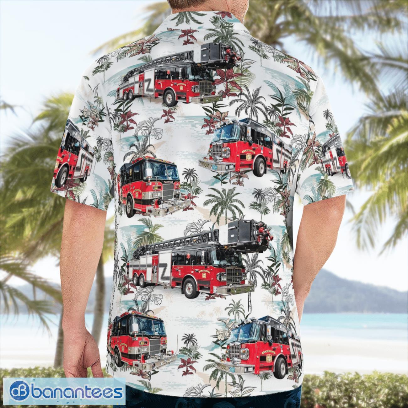 Plainville Fire Department 3D Summer Aloha Hawaiian Shirt Plainville Fire Department 3D Summer Aloha Hawaiian Shirt Product Photo 4