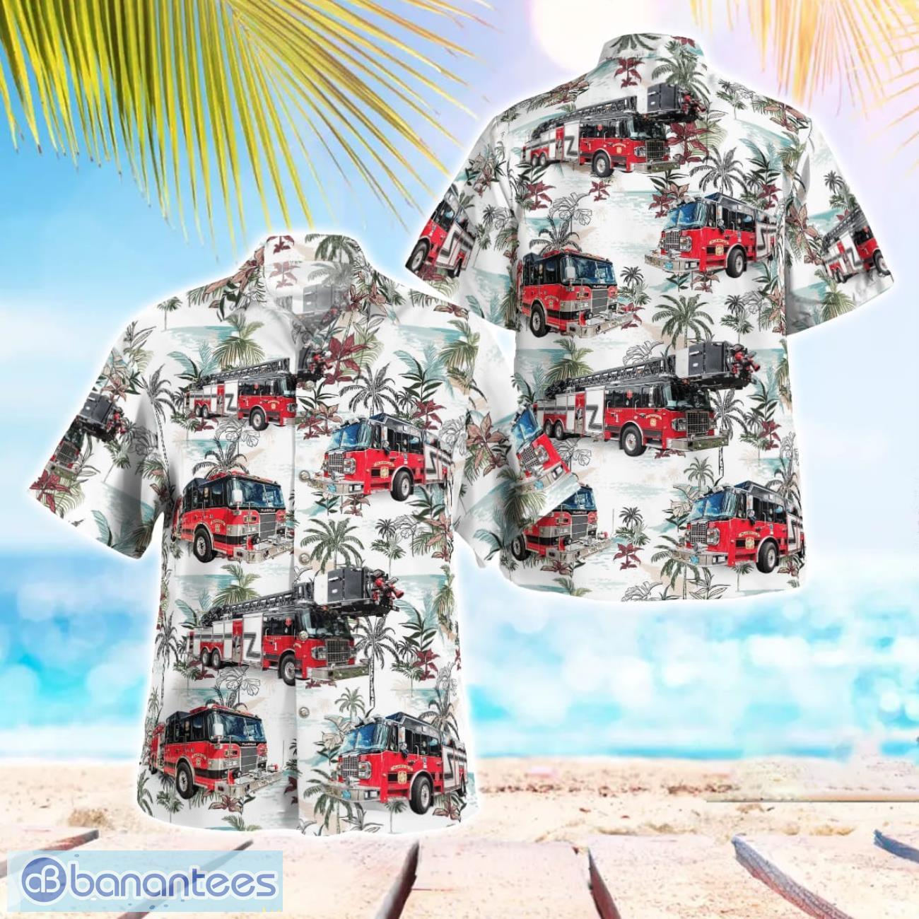 plainville fire department 3d summer aloha hawaiian shirt image Plainville Fire Department 3D Summer Aloha Hawaiian Shirt Product Photo 1