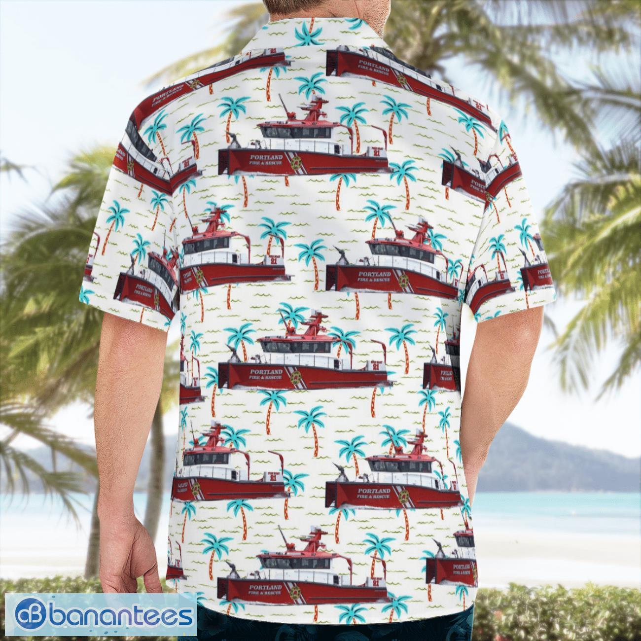 Portland Fire & Rescue, Oregon Fireboat Hawaiian Shirt Beach Summer Shirt Portland Fire & Rescue, Oregon Fireboat Hawaiian Shirt Beach Summer Shirt Product Photo 4