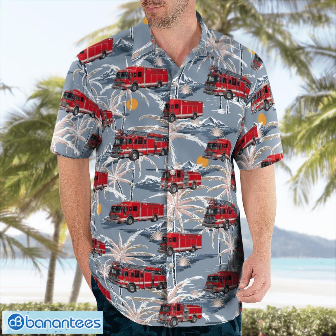 Portland, Oregon, Portland Fire Department Summer Hawaiian Shirt For Men Women Portland, Oregon, Portland Fire Department Summer Hawaiian Shirt For Men Women Product Photo 4