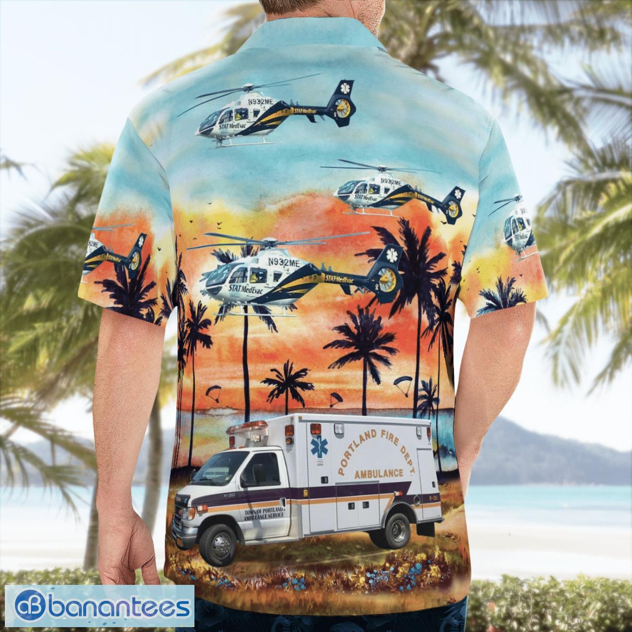 Portland Volunteer Fire Department 3D Hawaiian Shirt Portland Volunteer Fire Department 3D Hawaiian Shirt Product Photo 2