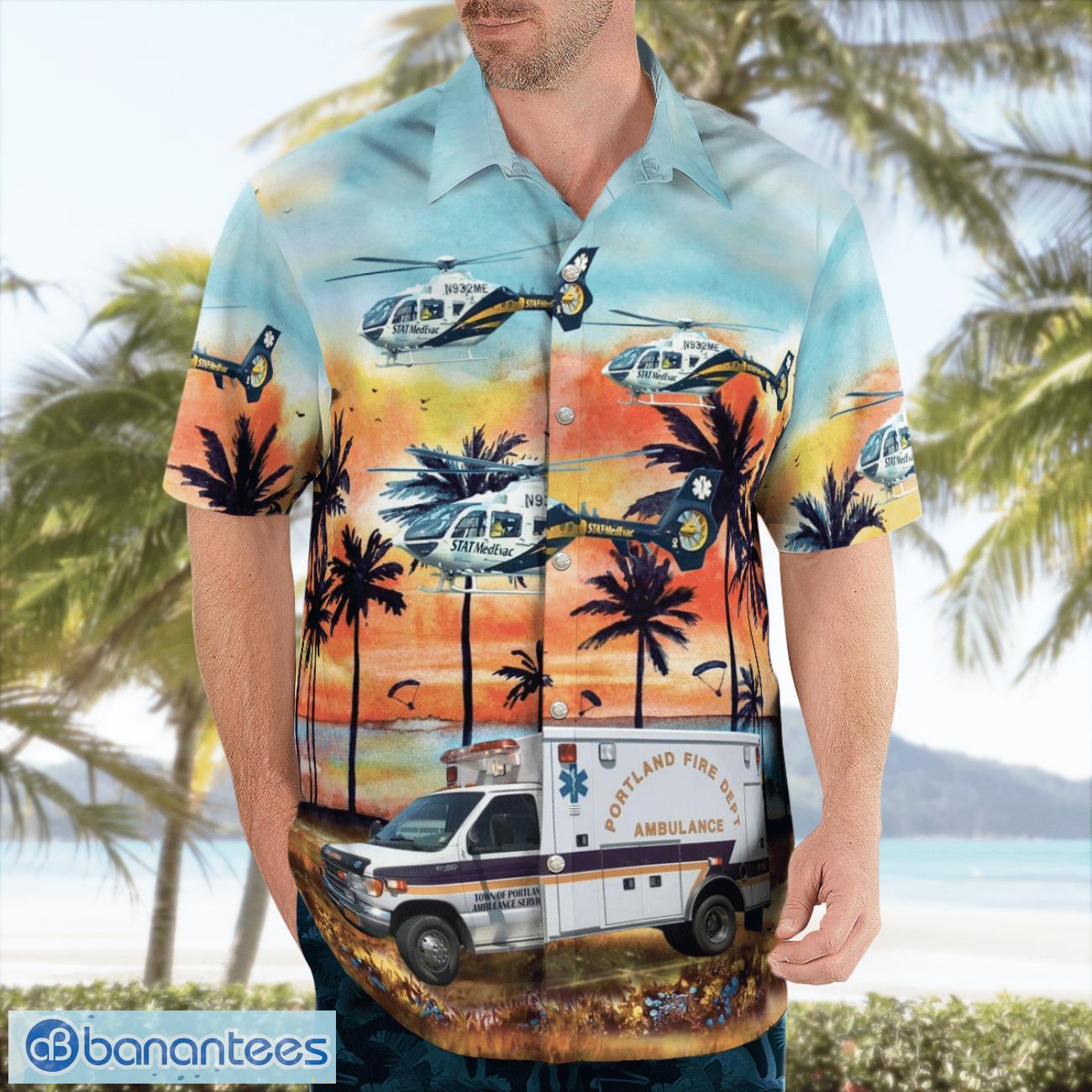 Portland Volunteer Fire Department 3D Hawaiian Shirt Portland Volunteer Fire Department 3D Hawaiian Shirt Product Photo 4