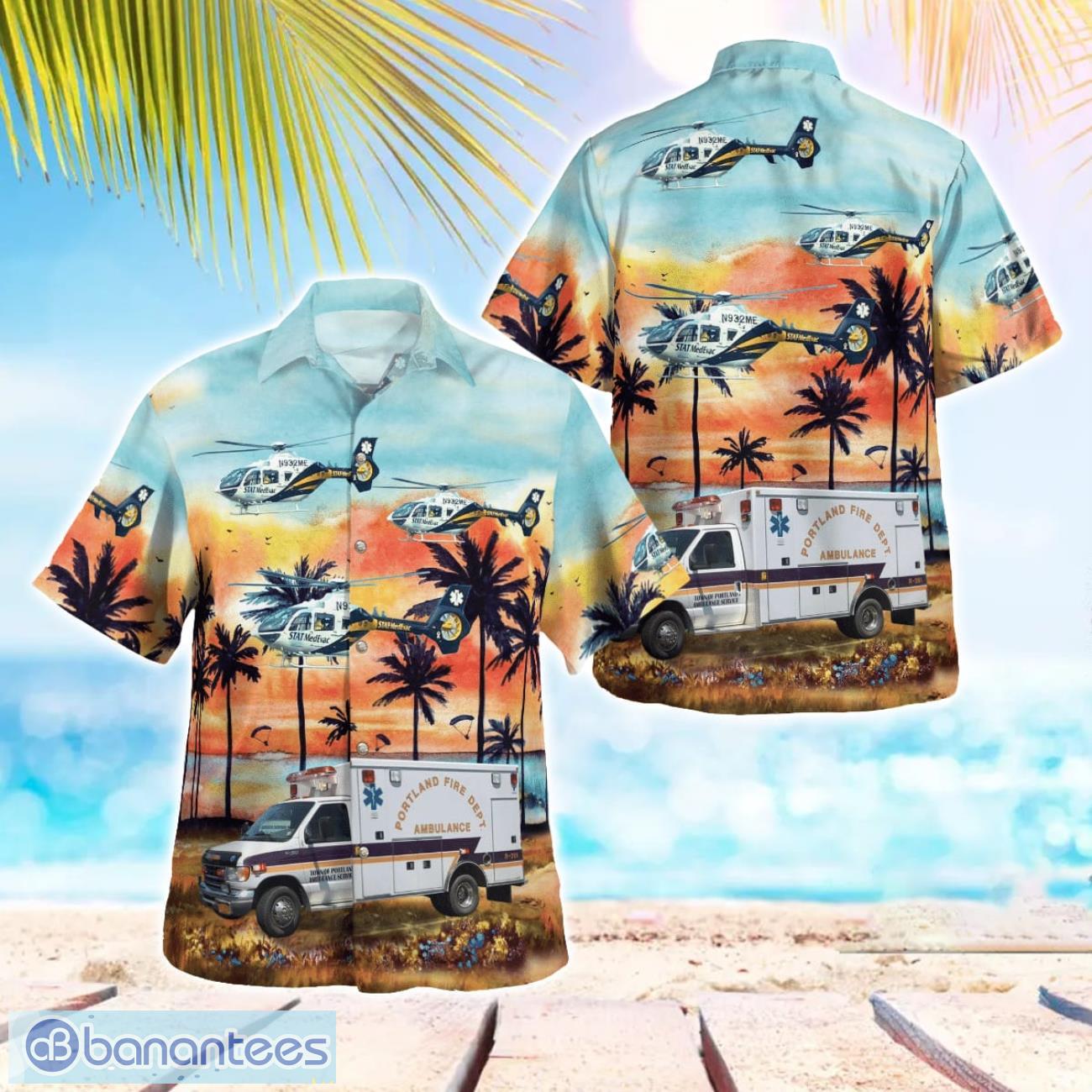 portland volunteer fire department 3d hawaiian shirt image Portland Volunteer Fire Department 3D Hawaiian Shirt Product Photo 1