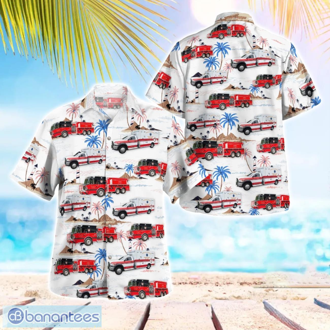 powhatan county fire and rescue beach hawaiian shirt summer gift image Powhatan County Fire and Rescue Beach Hawaiian Shirt Summer Gift Product Photo 1