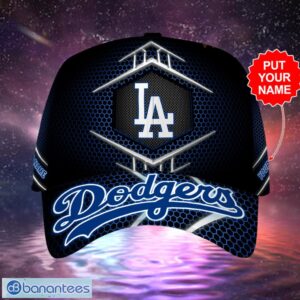 MLB Los Angeles Dodgers Logo Design Gifts Black Cap Custom Name Cap Product Photo 2