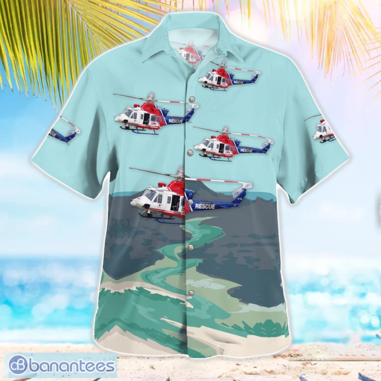 queensland emergency services bell 412 beach hawaiian shirt summer gift 1 image Queensland Emergency Services Bell 412 Beach Hawaiian Shirt Summer Gift Product Photo 2