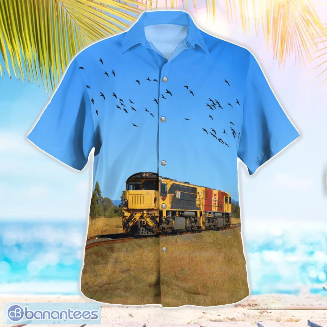 queensland rail qr light engine hawaiian shirt beach summer shirt 2 image Queensland Rail (QR) Light Engine Hawaiian Shirt Beach Summer Shirt Product Photo 3