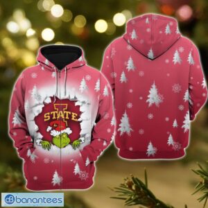 Iowa State Cyclones Grinch 3D T-Shirt Hoodie Sweatshirt Gift For Christmas Product Photo 5