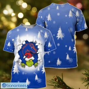 Boise State Broncos Grinch 3D T-Shirt Hoodie Sweatshirt Gift For Christmas Product Photo 2