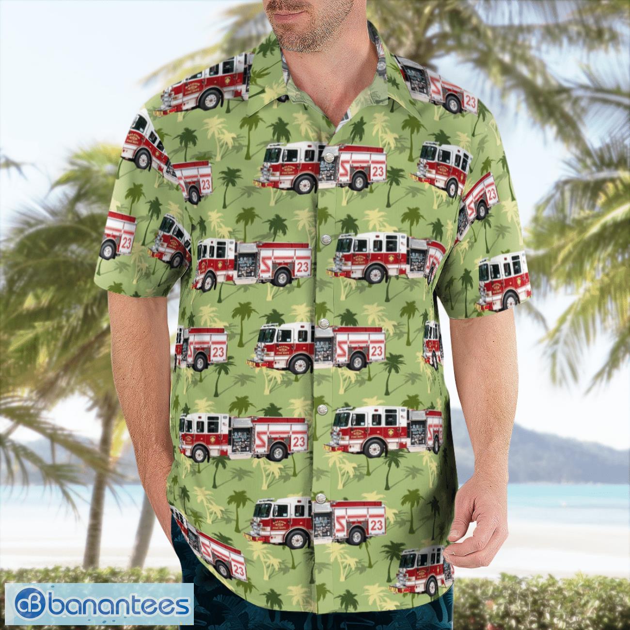 raleigh fire department rfd north carolina fire engine hawaiian shirt beach summer shirt 2 image Raleigh Fire Department (RFD), North Carolina Fire Engine Hawaiian Shirt Beach Summer Shirt Product Photo 3