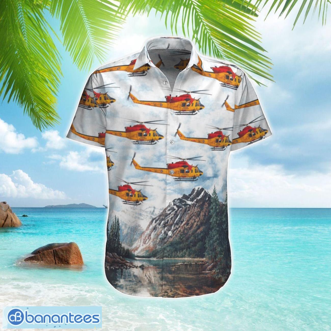 rcaf bell ch 146 griffon 412cf sar all print hawaiian shirt beach summer shirt image RCAF Bell CH-146 Griffon (412CF) SAR All Print Hawaiian Shirt Beach Summer Shirt Product Photo 1