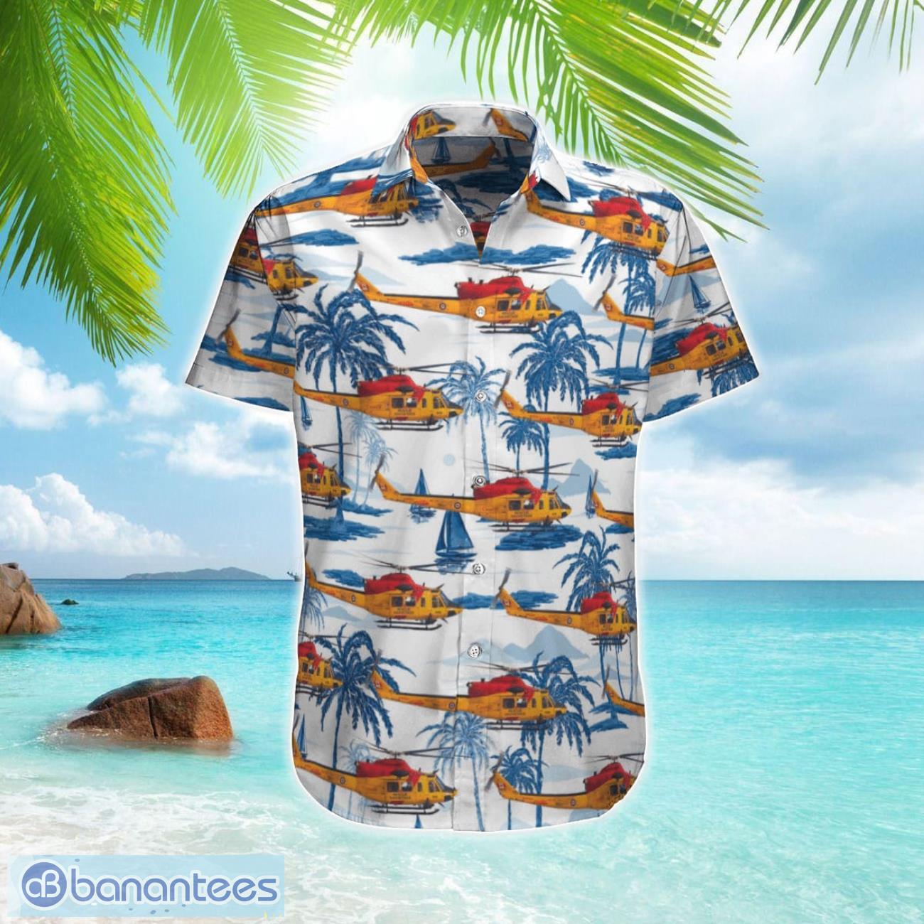rcaf bell ch 146 griffon 412cf sar hawaiian shirt beach summer shirt image RCAF Bell CH-146 Griffon (412CF) SAR Hawaiian Shirt Beach Summer Shirt Product Photo 1