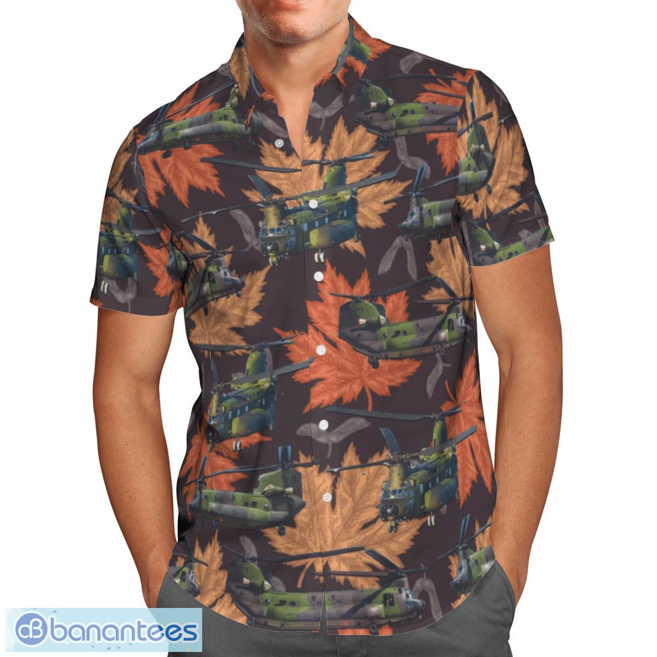 rcaf ch 147 chinook 3d printed hawaiian shirt beach summer shirt 1 image RCAF CH-147 Chinook 3D Printed Hawaiian Shirt Beach Summer Shirt Product Photo 2