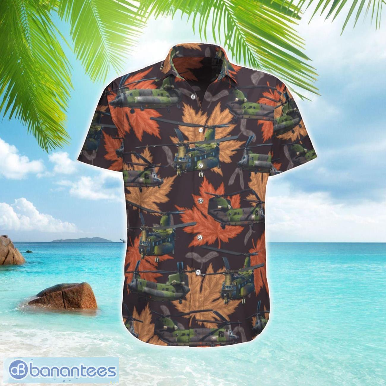 rcaf ch 147 chinook 3d printed hawaiian shirt beach summer shirt image RCAF CH-147 Chinook 3D Printed Hawaiian Shirt Beach Summer Shirt Product Photo 1