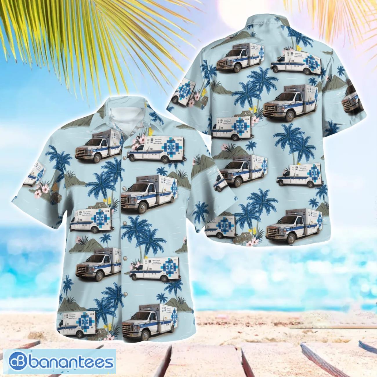 reno county ems beach hawaiian shirt summer gift image Reno County EMS Beach Hawaiian Shirt Summer Gift Product Photo 1