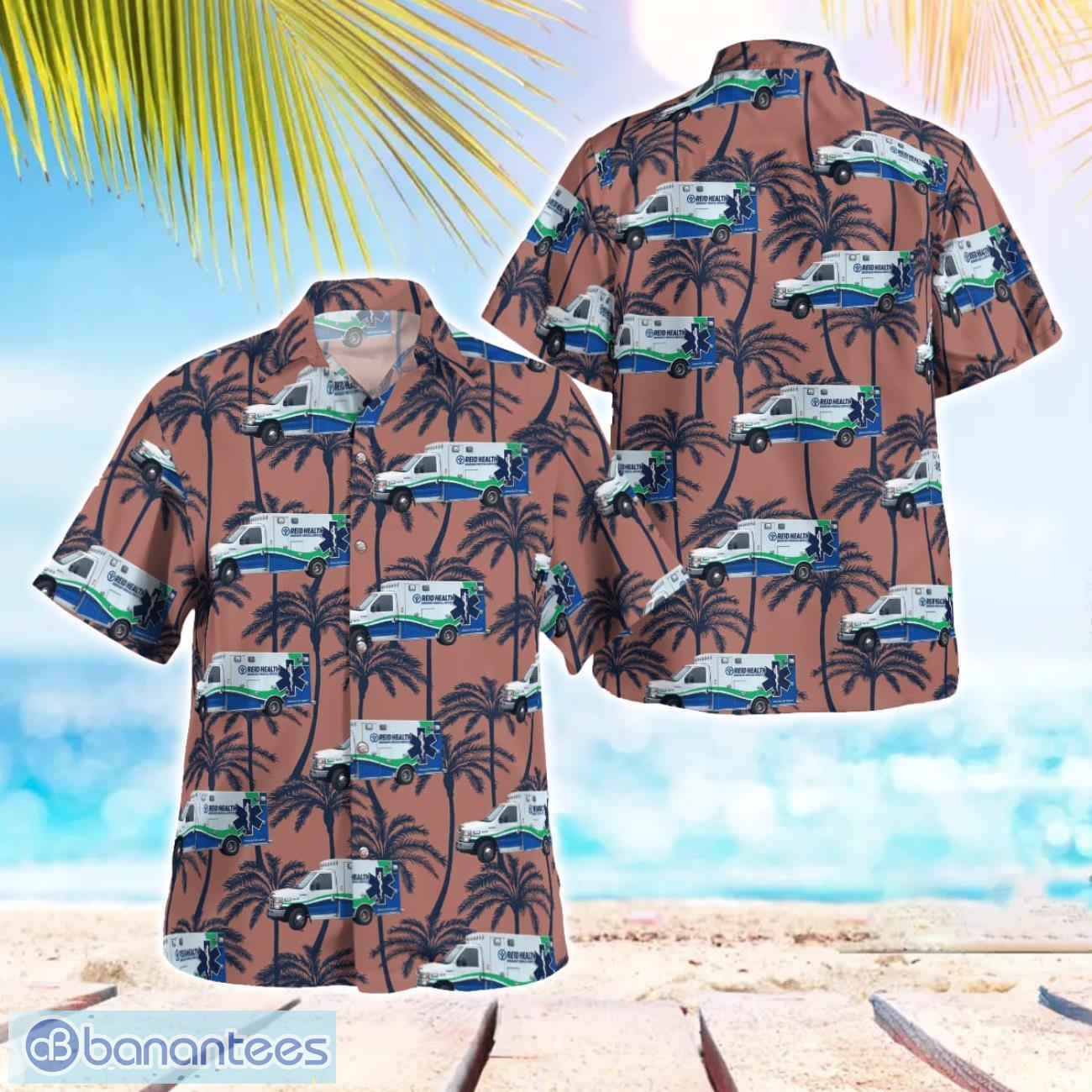 richmond indiana reid health ems hawaiian shirt men women beach shirt image Richmond, Indiana, Reid Health EMS Hawaiian Shirt Men Women Beach Shirt Product Photo 1