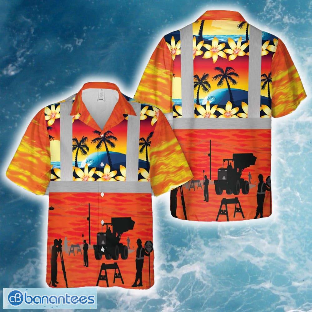 road construction tropical hawaiian shirt image Road Construction Tropical Hawaiian Shirt - Road Construction Tropical Hawaiian Shirt