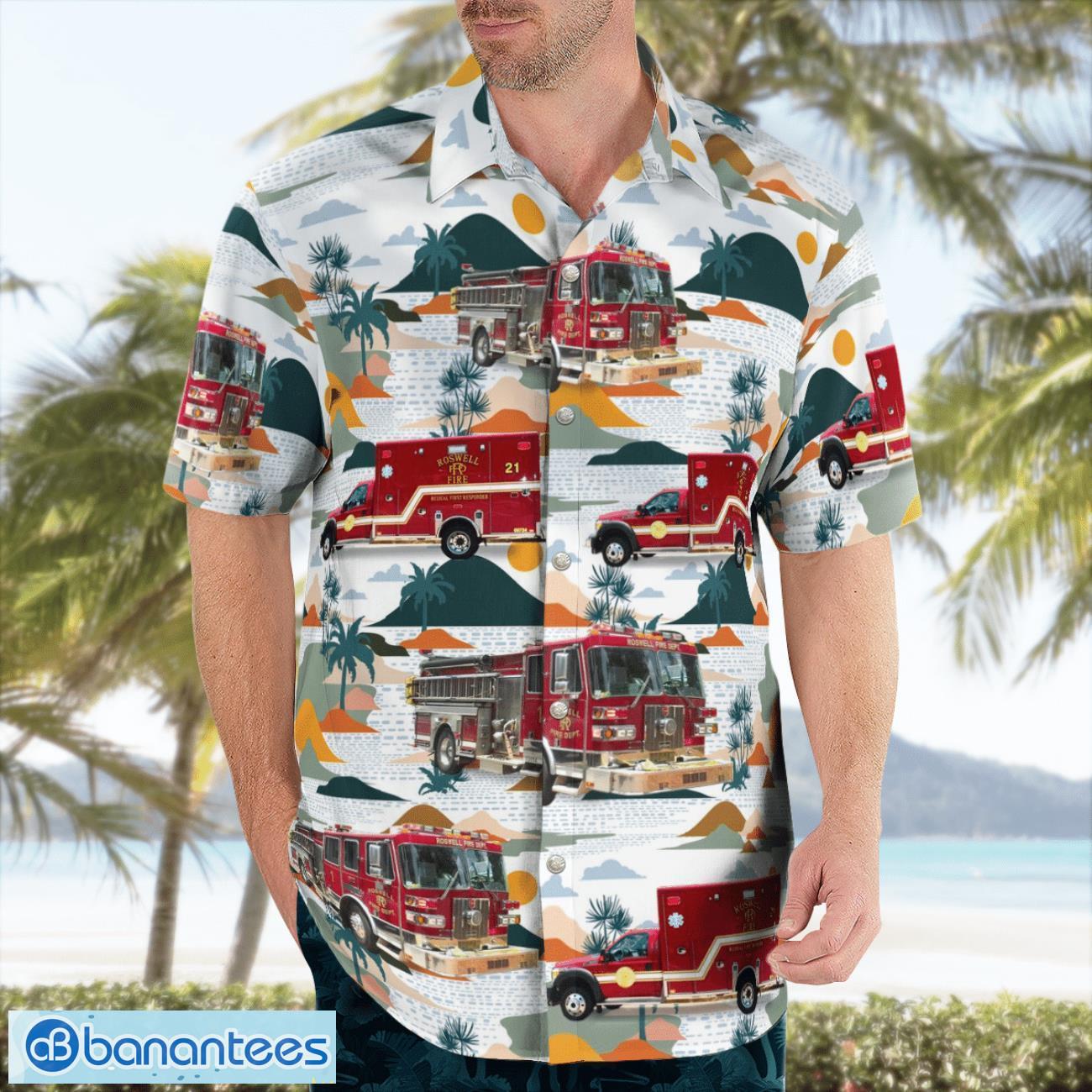 Roswell Fire Department 3D Summer Aloha Hawaiian Shirt Roswell Fire Department 3D Summer Aloha Hawaiian Shirt Product Photo 3
